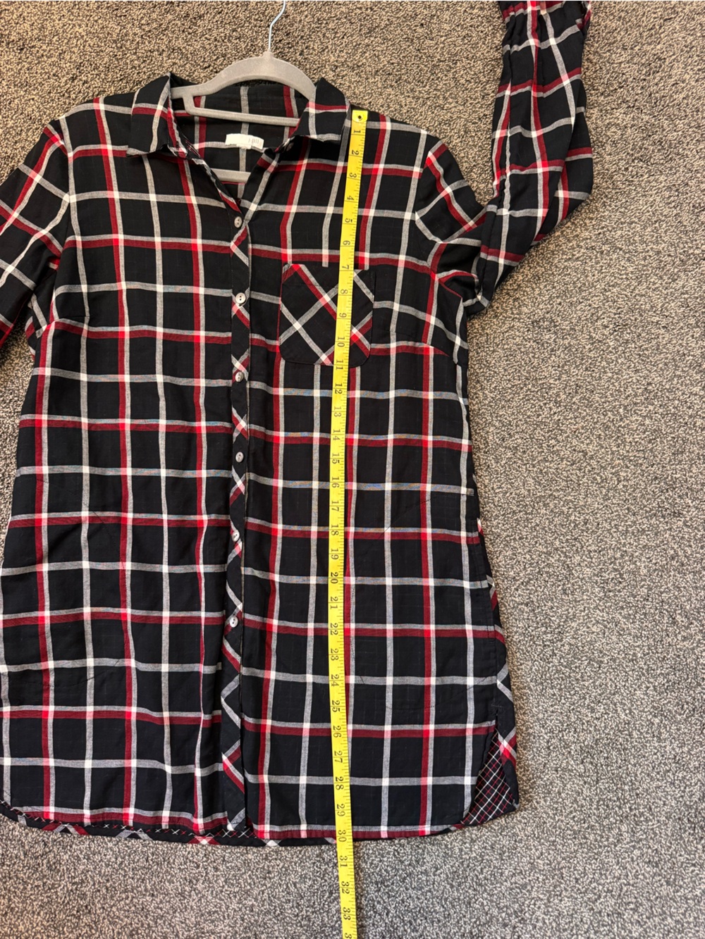J Jill Woman’s Black Red Plaid Button Down Size Medium- Based on Measurements - Picture 10 of 11